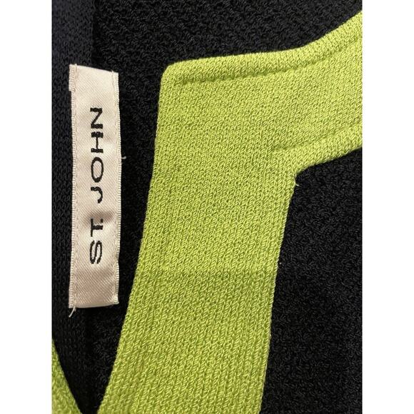 St. John Dress Santana Knit Size Medium Sheath Sleeveless Colorblock Mod Resort - Picture 7 of 12